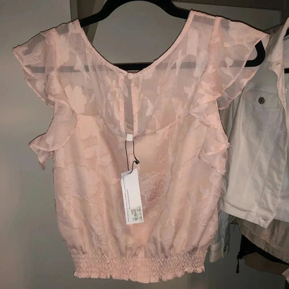 NWT | Cupcakes & Cashmere Banyan Blouse in Muted Pink | Size XS - Picture 5 of 5